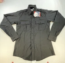 Mens Flying Cross Uniform Shirt,  Short Sleeve,  Black, Size 15