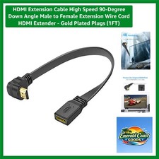 HDMI Extension Cable High Speed 90-Degree Down Angle Male to Female Extension...