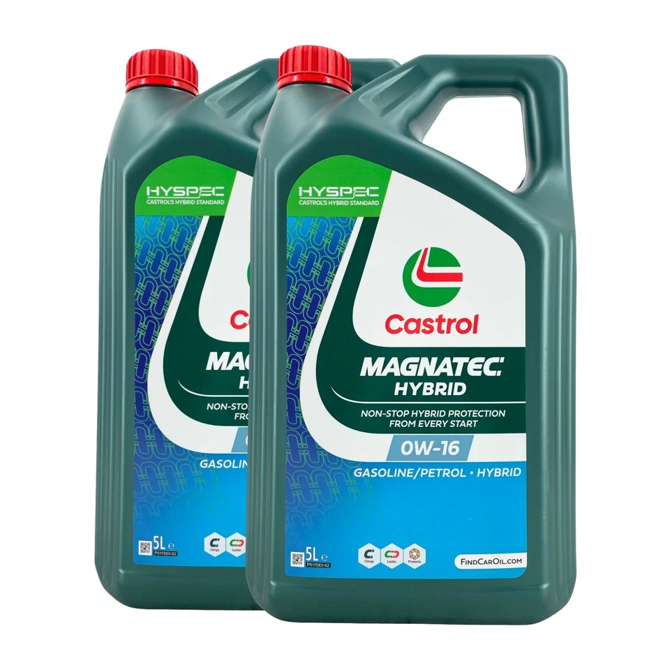 CASTROL Magnatec Hybride 0W-16 Huile Moteur, ILSAC GF-6B, API SP, 2x5 Litres - Photo 1/3