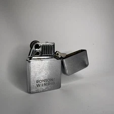 Vintage Ronson Wind II Windproof Flip-Top Refillable Chrome Lighter Tobacciana