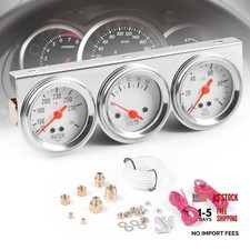2inch 52MM Triple Gauge kit Volt Meter Water Temp Temperature Gauge Oil Press