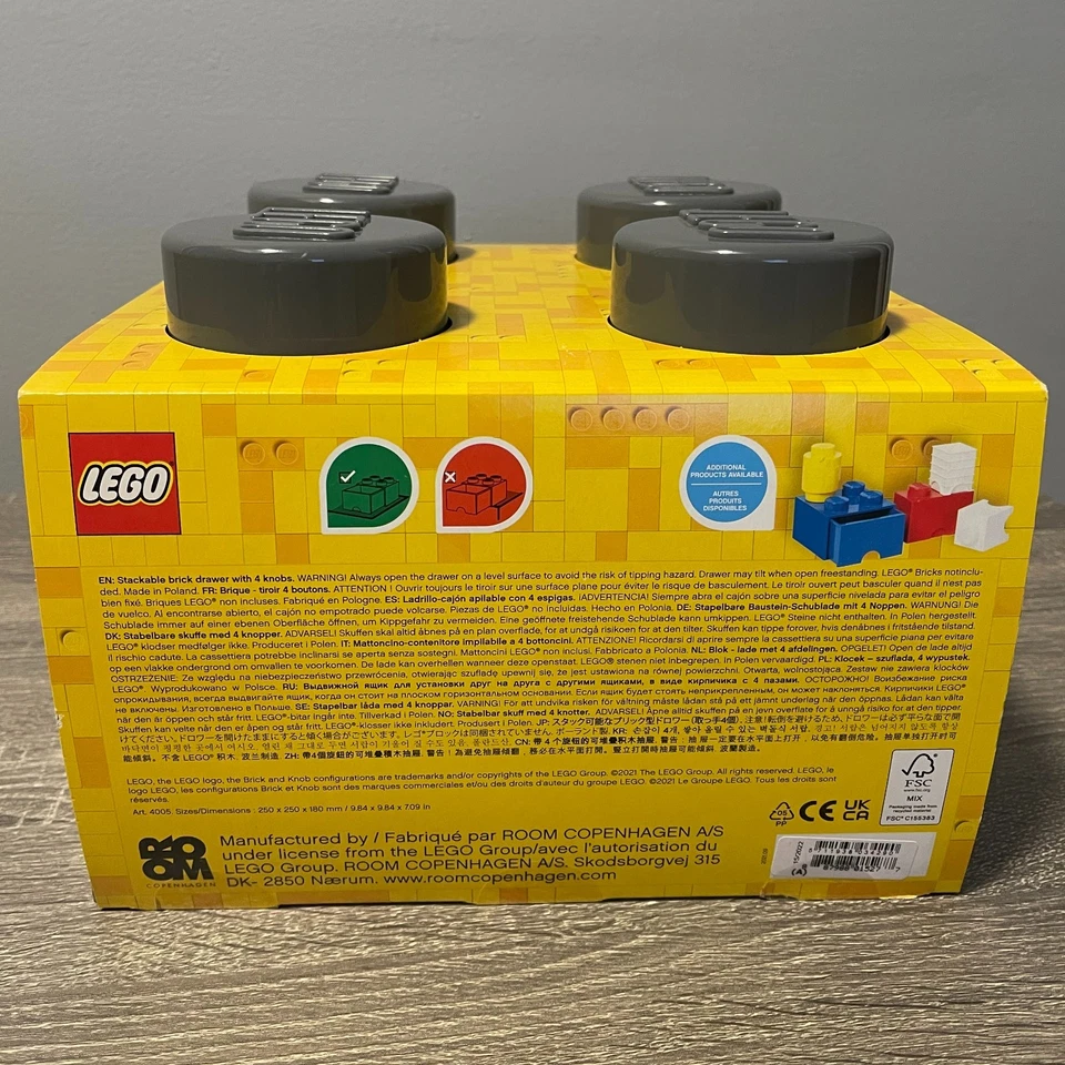 LEGO Brick Drawer 4 Knob Gray Block Storage New In Box Kid's Toy - Image 2 of 4