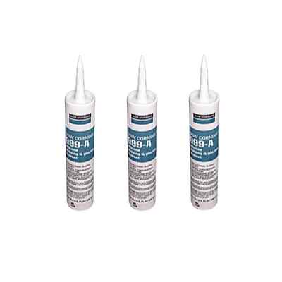 CRL Clear Dow 999-A Silicone Building & Glazing Sealant Cartridge 3 Pack
