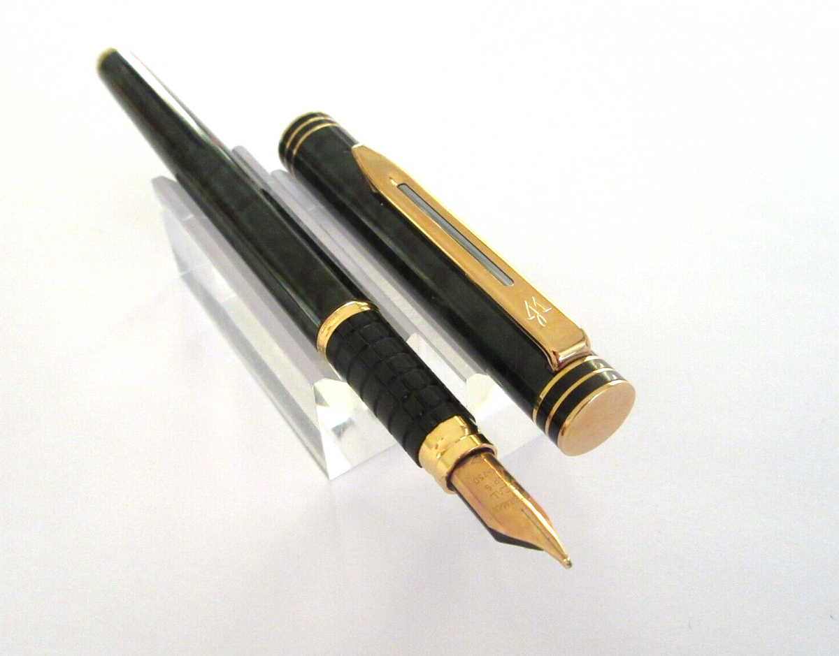 Stylo Plume Waterman Exclusive Marron Marbré - Plume Or 18K Taille F - Occasion Très Bon état