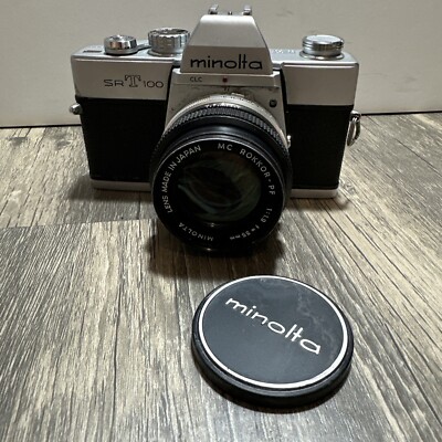 Minolta SRT-100 SLR Manual Camera Body and 55mm Lens - Works - READ
