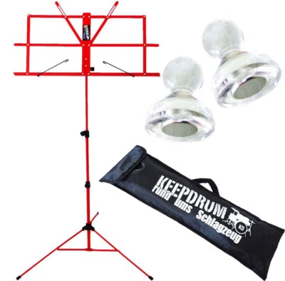 keepdrum MUS2RD Notenständer Rot + 10 Magnete