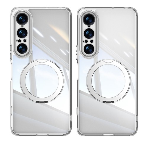 For Sony Xperia 1 VII, Luxury Magnetic Transparent Ring Holder Stand Cover Case - 第 13/36 張圖片