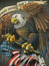 AMERICAN BALD EAGLE USA FLAG PRIDE COLORS DIGITAL PRINT COTTON FABRIC PANEL