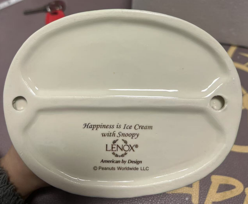 Lenox Happiness Is Ice Cream with Snoopy Collectible Ceramic Ornament - Picture 3 of 3
