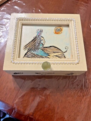 Round wooden stash box, trinket box, jewelry box,  lets Get Lost  hand wood burn