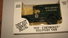 1995 ERTL DIECAST BANK 1923 CHEVROLET DELIVERY VAN RED CROWN GASOLINE