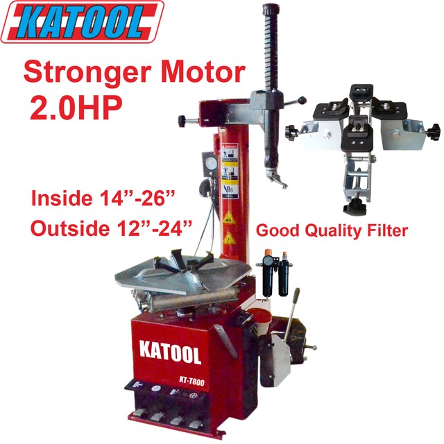 KATOOL Tire changer with Motorcycle clamping adaptor Motor 2.0HP KT800
