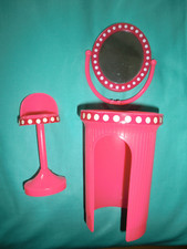 Vintage Barbie Schminktisch mit Spiegel und passendem Hocker für Bastler -RAR!!!