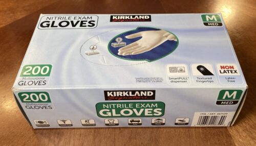 Kirkland Signature NITRILE exam gloves Medium Powder Free 200 Ct M - EXP 12/24