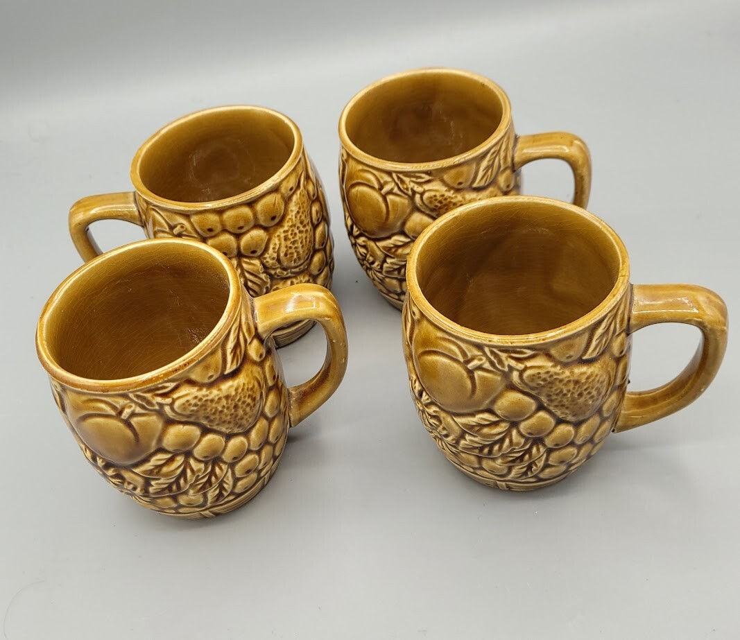 70sヴィンテージ真鍮製ワインカップゴブリン4個セット Vintage 60s 70s COFFEE MUGS Japan Harvest Fruit Set 4 | eBay