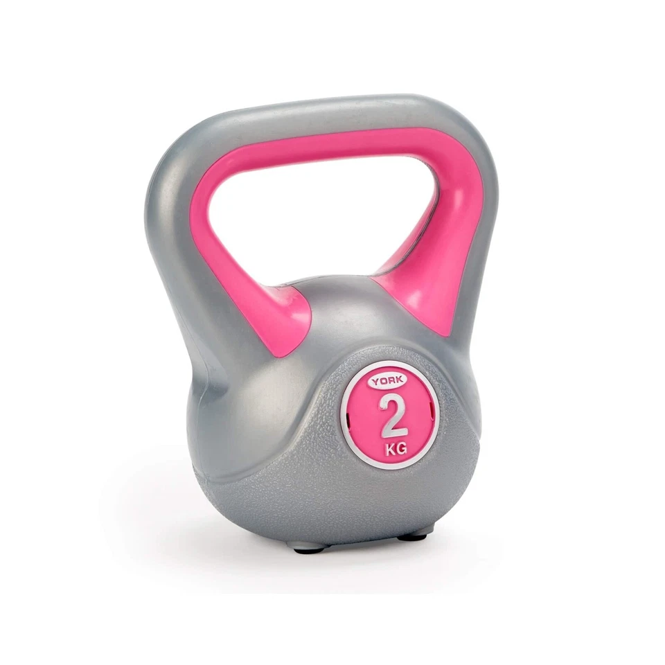 York 2 kg 3 kg y 4 kg Kettlebell Set vinilo levantamiento de pesas ejercicio fitness entrenamiento Foto 2 de 4