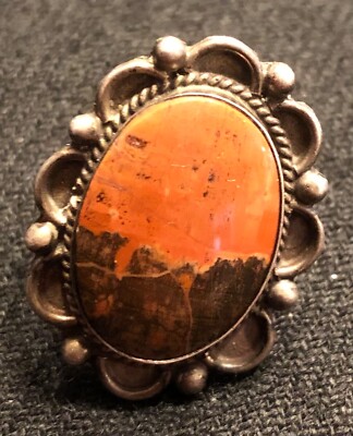 Vtg Navajo Petrified Wood & Sterling Silver Ring | eBay Vtg Navajo Petrified Wood & Sterling Silver Ring | eBay