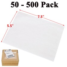 7.5" x 5.5" Clear Adhesive Packing List Shipping Label Envelopes Pouches 50-500x