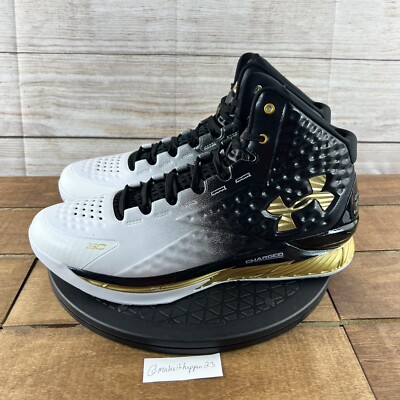 Under Armour Curry 1 Retro 'MVP' White Black Gold 3026051-001 Men