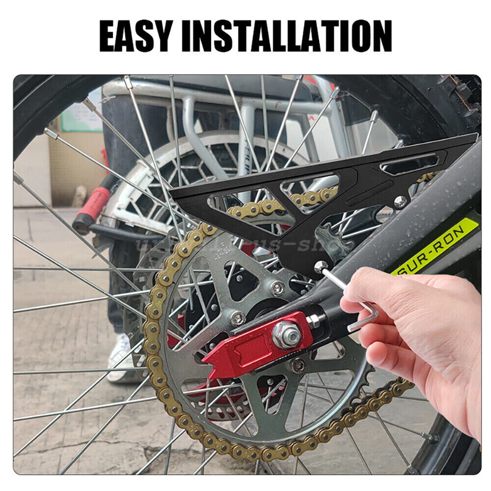 URLWALL Black Chain Guard Cover Protection Aluminum Alloy For Surron Light Bee X - Image 4 of 4