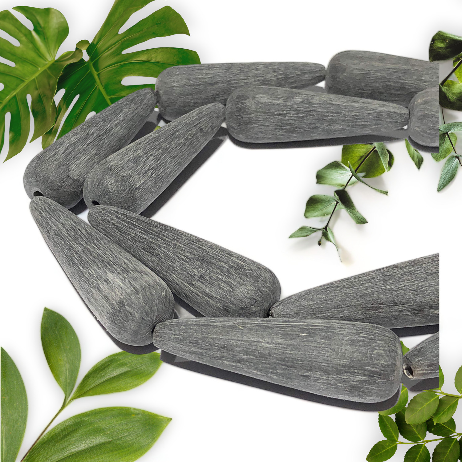 ABCgems Hand Carved Matte Cao Buffalo Horn Beads - Rare 15X49mm Tear Drops for J