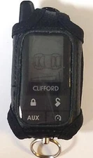 Black Leather Case / Cover for Clifford 7345X Remote Control Transmitter