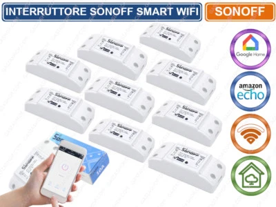 INTERRUTTORE SMART WIFI SONOFF SWITCH COMPATIBILE CON AMAZON ALEXA GOOGLE PRESA