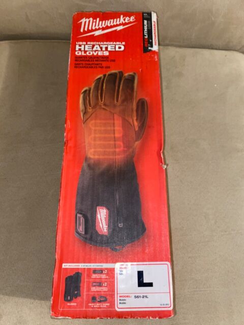 Milwaukee 561-21L REDLITHIUM Size L Rechargeable Heated Gloves for sale ...