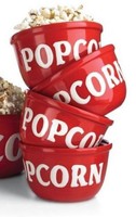 4pc Red & White Popcorn Bowl Set Espana Handcrafted Pottery 4pc Red & White Popcorn Bowl Set Espana Handcrafted Pottery