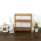 3 Tiers Bamboo Shelf Entryway Storage Shoe Rack Plant Holder Kitchen ...