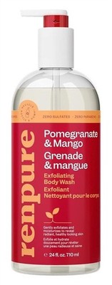 (3 PACK) Renpure Body Wash Pomegranate & Mango Exfoliating 24oz
