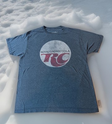 Rare Royal Crown Cola RC Circle Logo Tee Luv Shirt Adult Large Gray Vintage