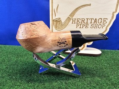 Morgan Bones Straight Bulldog Acrylic Stem Briar Tobacco Pipe, Unsmoked,  Bag