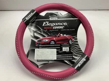 Alpena 10404T 14"-15" UNIVERSAL Elegance HOT PINK BLING Steering Wheel Cover
