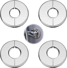 4 Pcs Shower Pipe Cover Plate, Wall Split Flange Covers Silver,... 