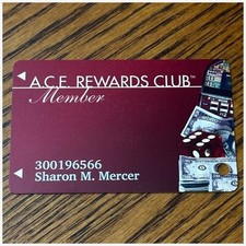 ACE Casino Rewards Card Y2K Sharon M Mercer Las Vegas Dice Theme