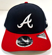 Atlanta Braves MLB NE Stretch-Snap Snapback Hat~Dark Navy/Red