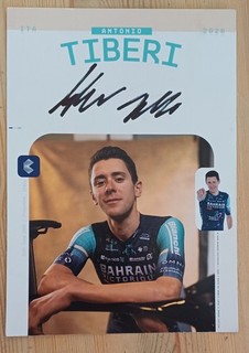 Autogrammkarte Team Bahrain Victorious 2026 TdF 2026 signiert Antonio Tiberi