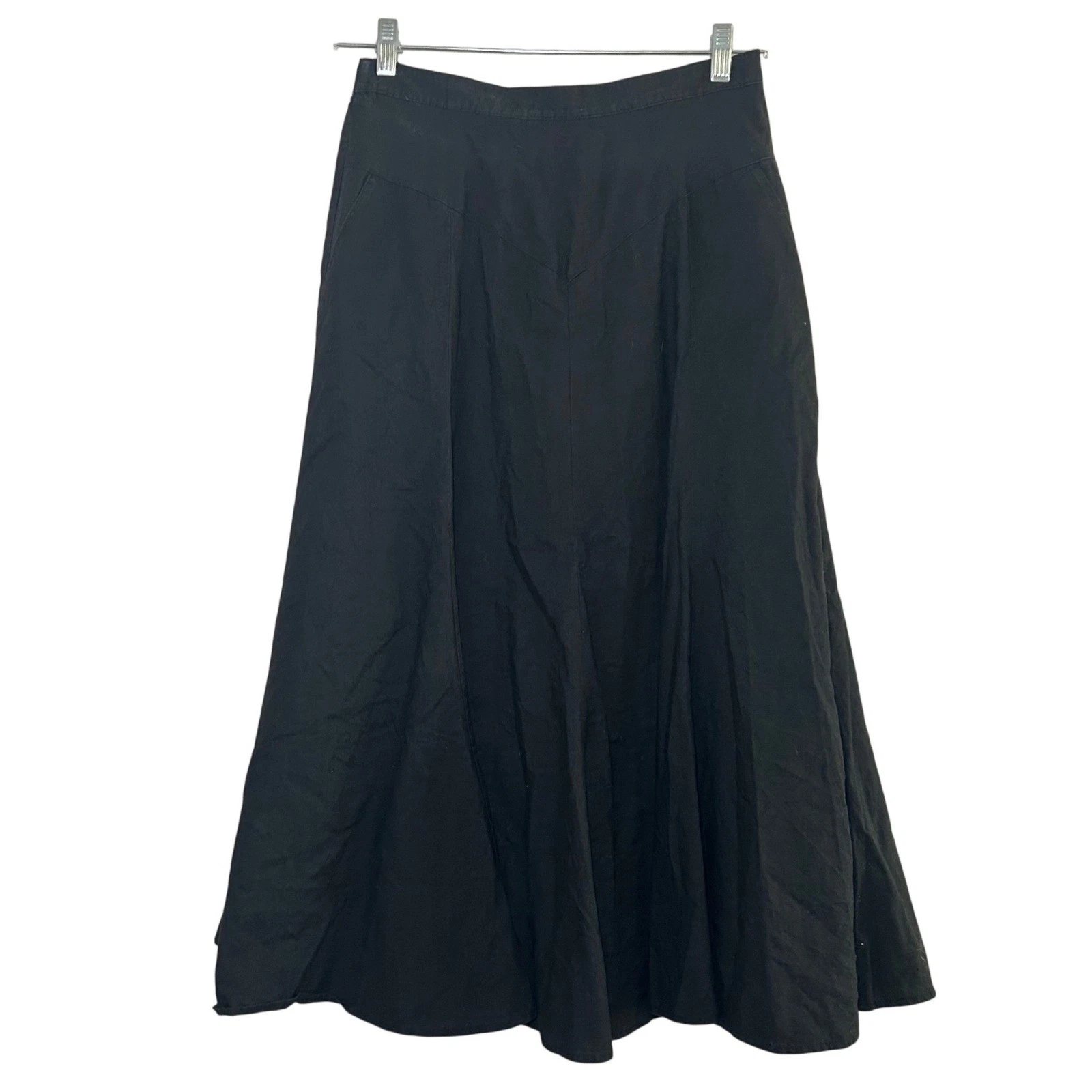 1849 Authentic Ranchwear Black Western V-Yoke Maxi Skirt Made in USA Medium
