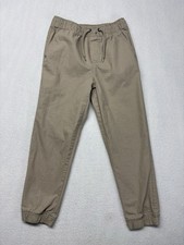 Tommy Bahama Kids Boys Solid Tan Polyester Lined Adjustable Waist Jogger Pants M