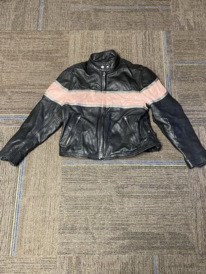 Hudson Leather Women s Genuine Leather Motorcycle Zip Up Jacket Size 2XL
