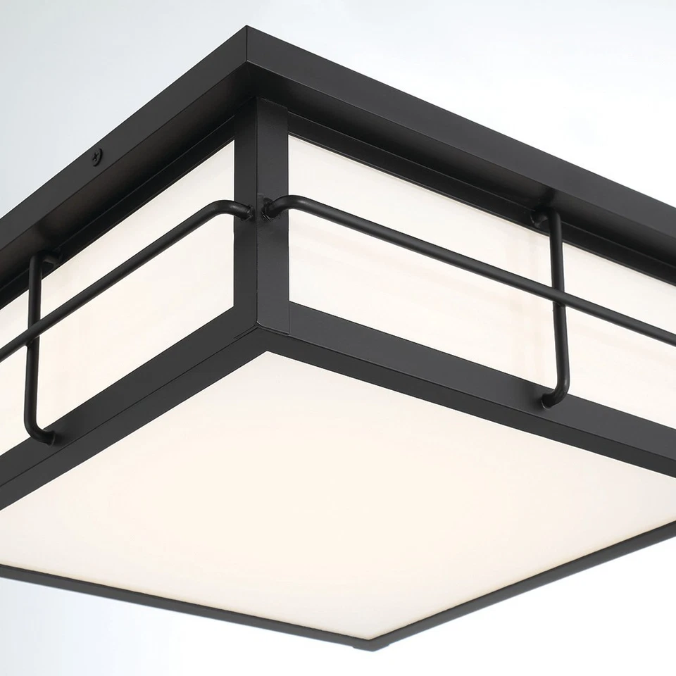 Eurofase Lighting 44270 Bensa 13"W Exterior Cuadrado Montaje Al Ras LED - Negro Foto 3 de 4