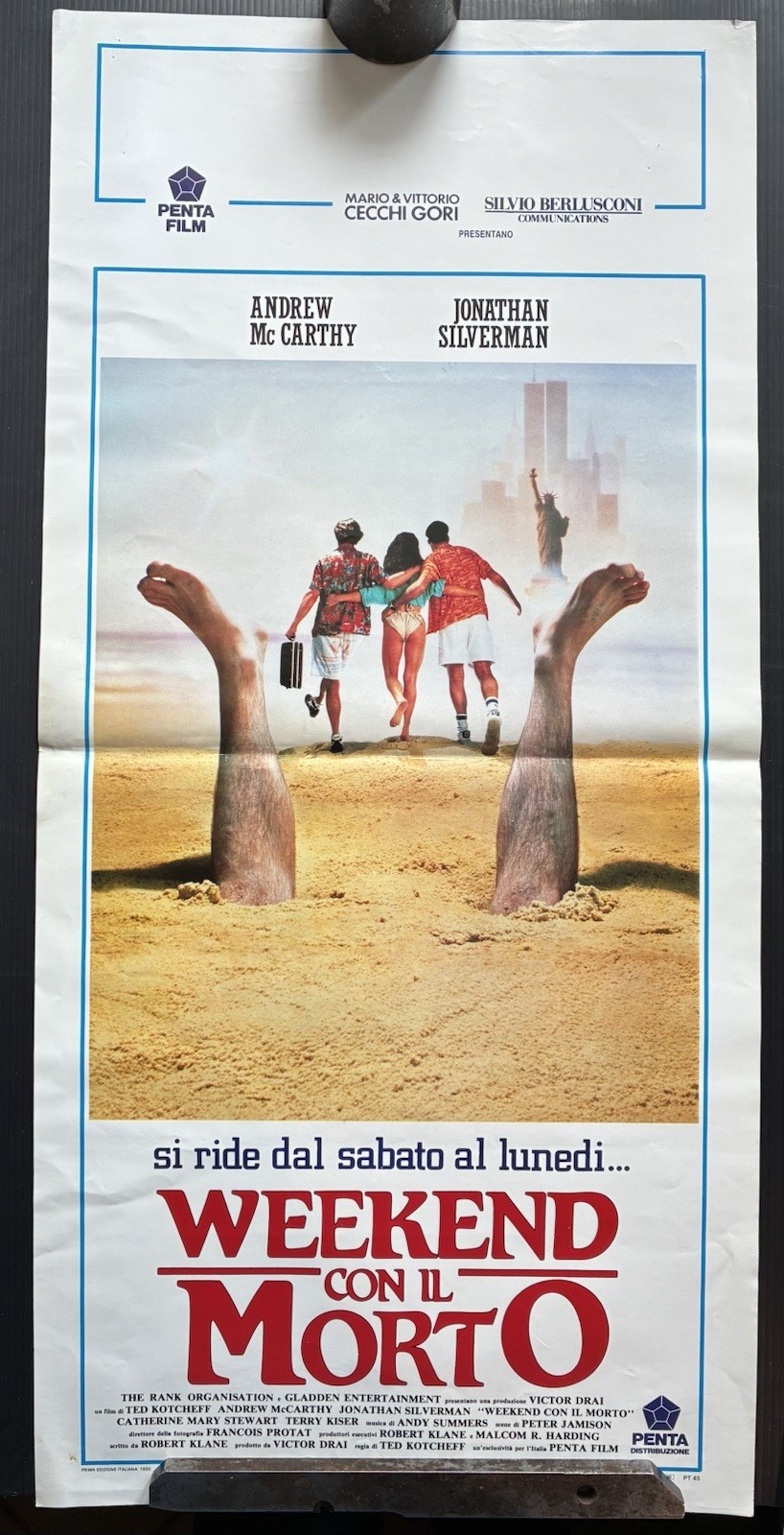 Locandina originale film Weekend con il morto (1989) - Regia di Ted Kotcheff
