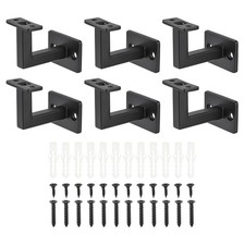 6pcs Black Fixed Swivel Hand Rail Brackets Adjustable Square Hand Rail Bracket