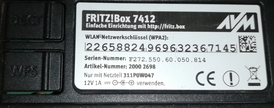 AVM Fritzbox FRITZ!Box 7412 WLAN Internet Router Repeater DSL ADSL VDSL DECT ** - Bild 2 von 2