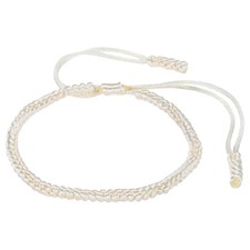 Lucky Handmade Braided Rope String Bracelet, Protection Bracelet, Light Yellow