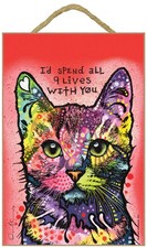 Assorted Cat I'd Spend All 9 Lives With You Dean Russo Wood Sign