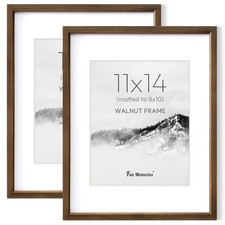 Fun Memories 11X14 Picture Frame Set Of 2 Natural Solid Walnut Wood Photo Frame