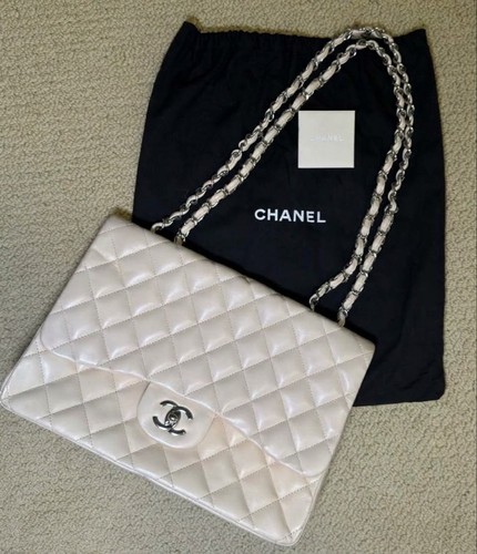 Chanel Rectangular Classic Mini Flap Bag Beige Lambskin Leather Silver Hardware