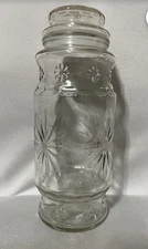 VNT (3) 1980 Planters Mr. Peanut Wheat Pattern Glass Jar 9.5" w/Lid Collectible
